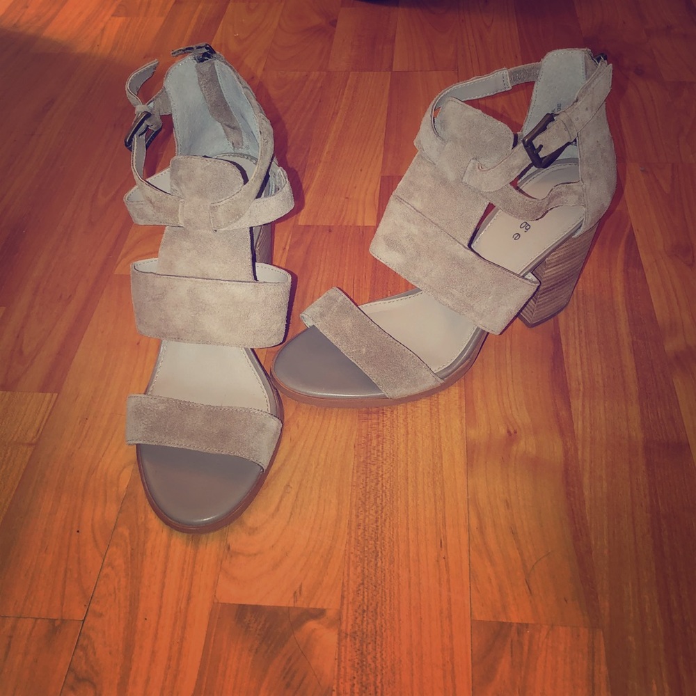 Taupe Suede Hinge heels